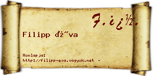 Filipp Éva névjegykártya