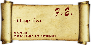 Filipp Éva névjegykártya